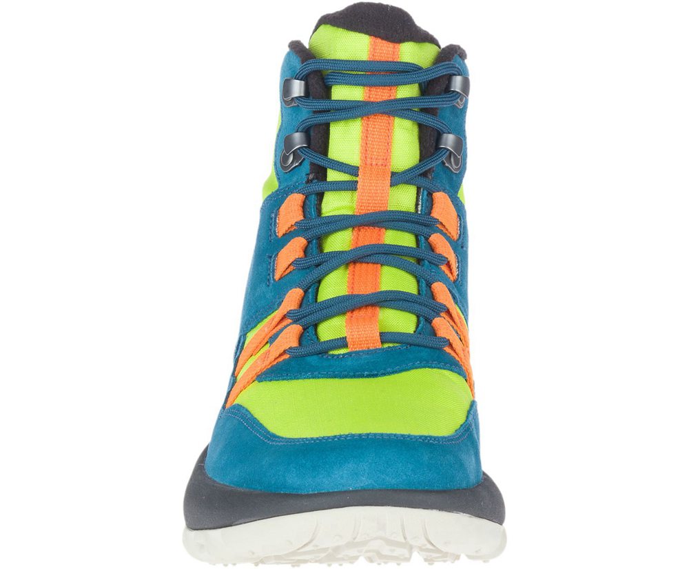 Merrell Boots Blue/Green - ATB Mid Polar Waterproof - Mens 73CKPWLAG